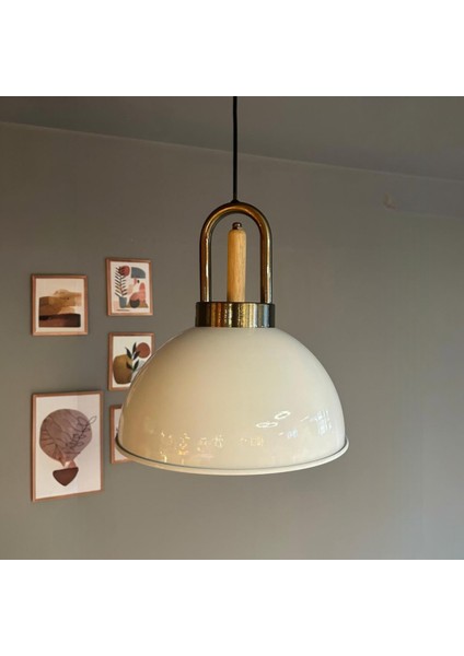 Yimpi Beyaz Ahşap Eskitme Kilit Başlık Avize Tekli Sarkıt Salon Dekoratif Aydınlatma Pastane indirimleri