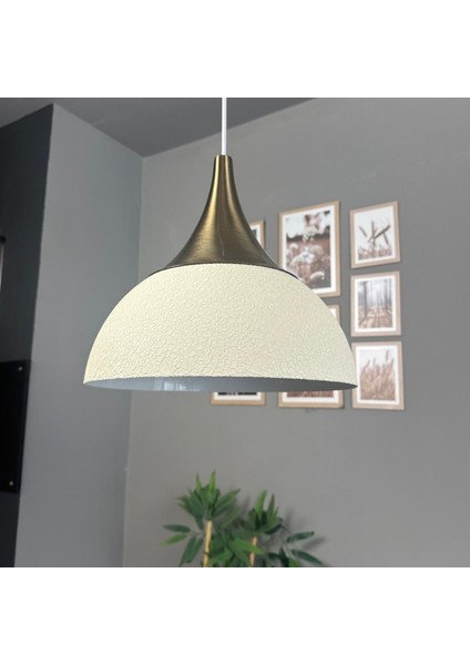 Yimpi Dokulu Beyaz Avize Tekli Sarkıt Eskitme Kubbe Başlık Salon Mutfak Kuaför Dekoratif Aydınlatma fiyatları