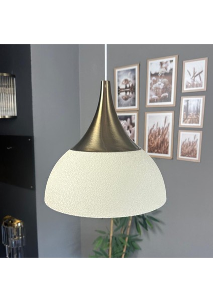 Yimpi Dokulu Beyaz Avize Tekli Sarkıt Eskitme Kubbe Başlık Salon Mutfak Kuaför Dekoratif Aydınlatma modelleri