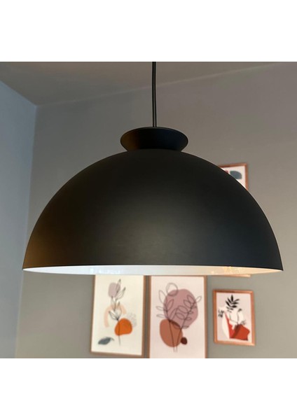 Yimpi Siyah Avize Siyah Kase Başlık Tekli Sarkıt Salon Kuaför Cafe Dekoratif Aydınlatma Pastane fiyatları