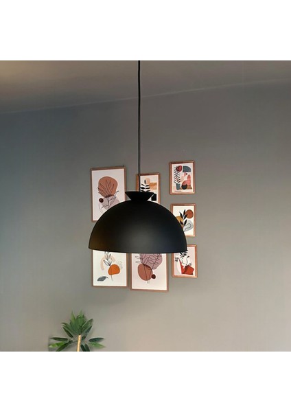 Yimpi Siyah Avize Siyah Kase Başlık Tekli Sarkıt Salon Kuaför Cafe Dekoratif Aydınlatma Pastane fırsatları