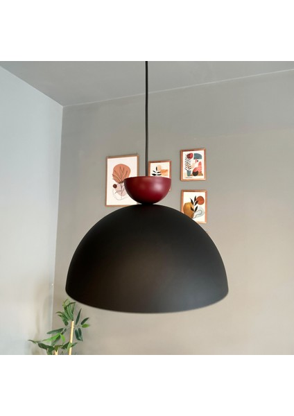 Yimpi Siyah Avize Vişne Çürüğü Şapka Tekli Sarkıt Salon Kuaför Cafe Dekoratif Aydınlatma Pastane indirimleri