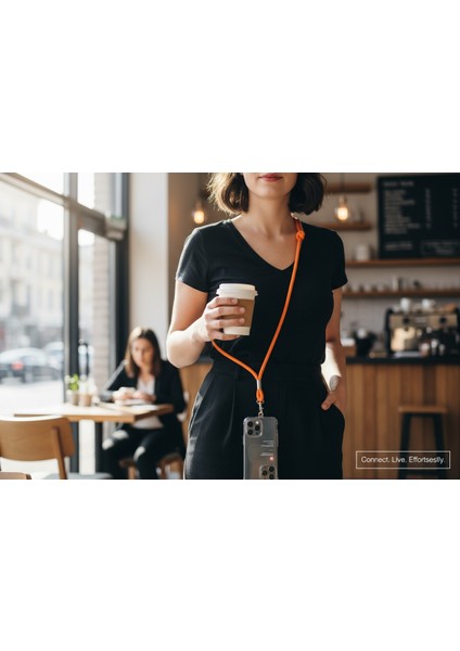 Tüm Kılıflara Uyumlu Turuncu Crossbody (Ayarlanabilir) Telefon Askısı fırsatları