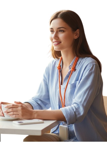 Tüm Kılıflara Uyumlu Turuncu Crossbody (Ayarlanabilir) Telefon Askısı