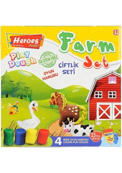 ERN-588 Heroes Orta Kutulu Çiftlik Oyun Hamuru Seti