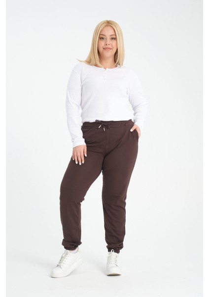 Curve Kışlık Jogger Cepli Dalgıç Kumaş Şardonlu Polar Eşofman Altı