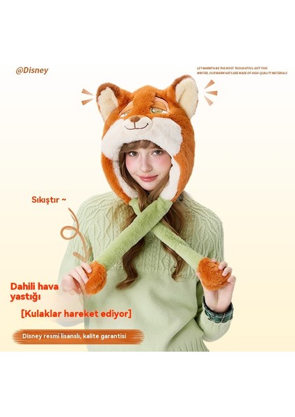 Zootopia Orijinal Nick Tilki Kulakları Hareket Edebilir Sıcak ve Rüzgar Geçirmez Kulak Koruyucu Şapka (Yurt Dışından) modelleri