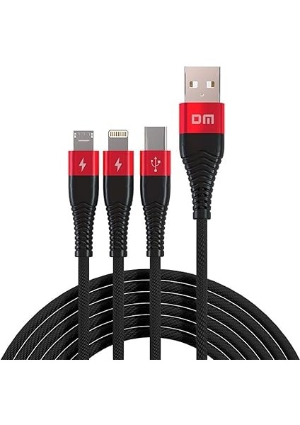 SL004 iPhone Lightning Type-C Micro USB 2.4A Şarj ve Data Kablosu 120CM modelleri