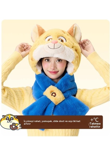 Disney Orijinal Zootopia Leopard Polis Memuru Sevimli Karikatüriki Bir Arada Şapka Eşarp (Yurt Dışından) modelleri