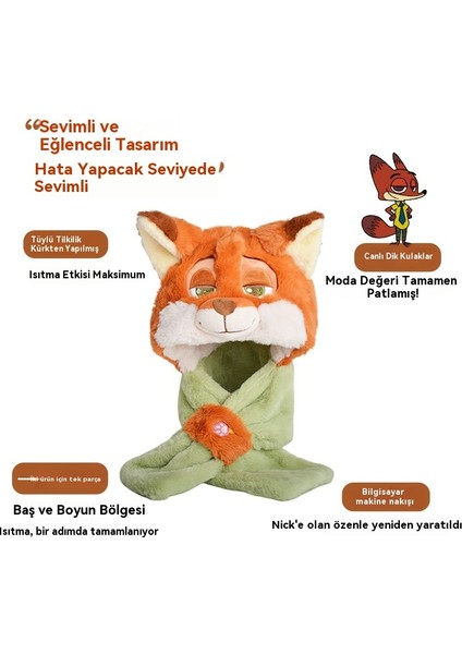 Disney Zootopia Nick Fox Şapka ve Eşarp 2 Bir 1 (Yurt Dışından) fiyatları