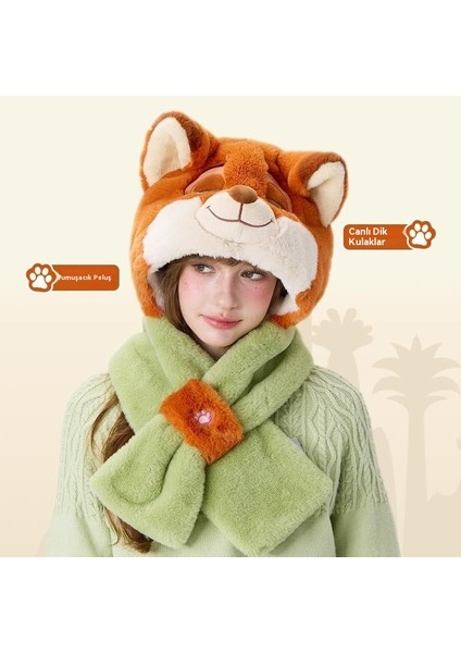 Disney Zootopia Nick Fox Şapka ve Eşarp 2 Bir 1 (Yurt Dışından) modelleri