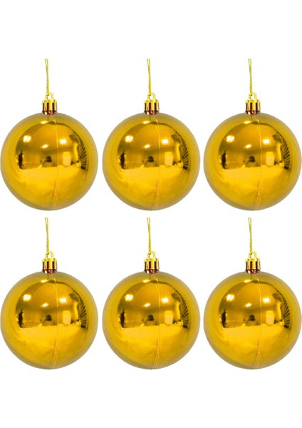 6 Lı 6 cm Cici Top Yılbaşı Ağaç Süsü Altın fiyatları