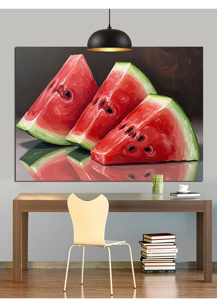 Karpuz Dilimleri Yaz Meyvesi Dekoratif Kanvas - Mdf Ahşap Tablo