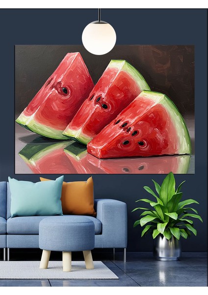 Karpuz Dilimleri Yaz Meyvesi Dekoratif Kanvas - Mdf Ahşap Tablo fiyatları