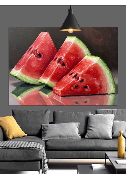 Karpuz Dilimleri Yaz Meyvesi Dekoratif Kanvas - Mdf Ahşap Tablo fırsatları