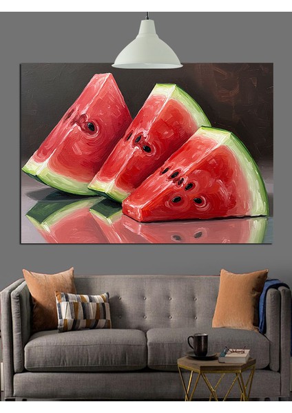 Karpuz Dilimleri Yaz Meyvesi Dekoratif Kanvas - Mdf Ahşap Tablo indirimleri