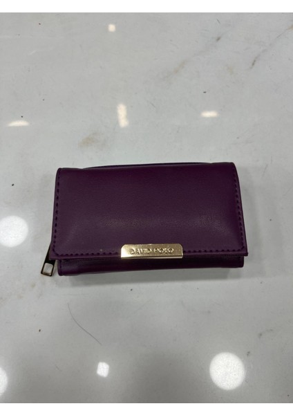 Orta Boy Soft Suni Deri Gold Renk Detaylı Kadın Cüzdan