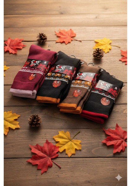 Yün Çorap 4'lü Paket Asorti modelleri