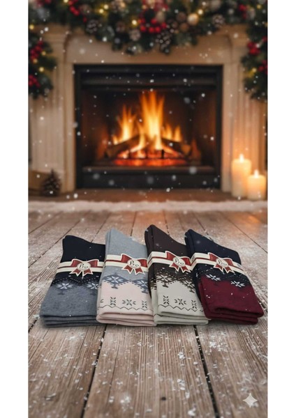 Pamuk Havlu Çorap Asorti 4 Lü Paket