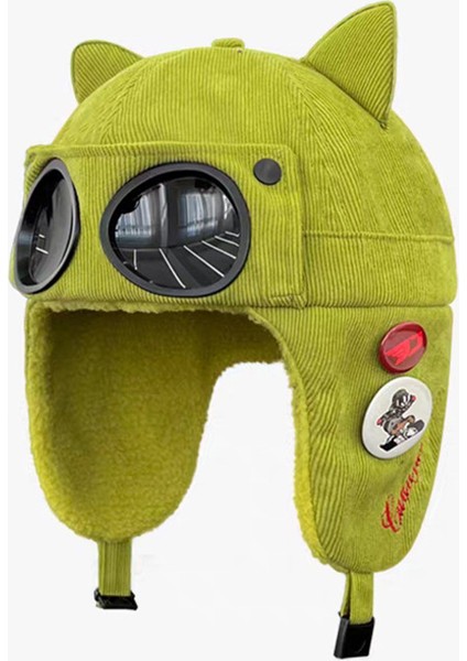 Kış Rüzgar Geçirmez Sıcak Pamuklu Şapka Sevimli Kedi Şapka (Yurt Dışından)