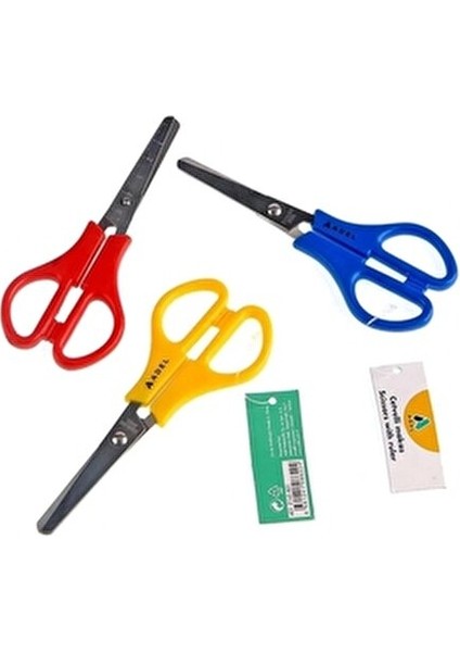 Cetvelli Okul Makası 1 Adet Renkli Ergonomik Tasarım ile Çocuklar İçin Güvenli Kesim modelleri