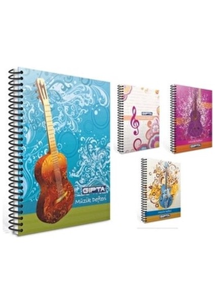 Müzik Defteri A4 40 Yaprak Karton Kapaklı Renkli Tasarım ile Eğlenceli Notlar İçin fiyatları