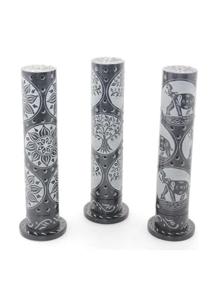 Obsidian Taşı Işlemeli Kule Tütsülük Model 2