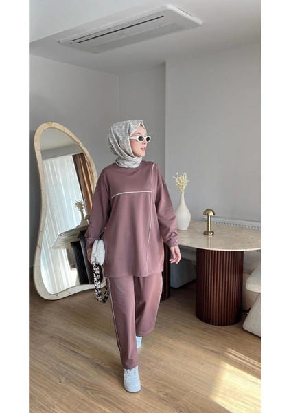 Olivia Kadın Mevsimlik Penye Alt Üst Spor ve Rahat Tesettür Ikili Takım