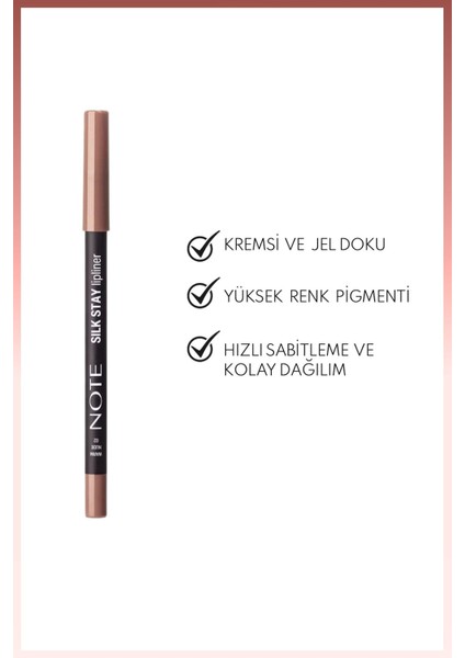 Silk Stay Lipliner Suya Dayanıklı Ipeksi Dudak Kalemi - 02 Warm Nude - Nude fiyatları