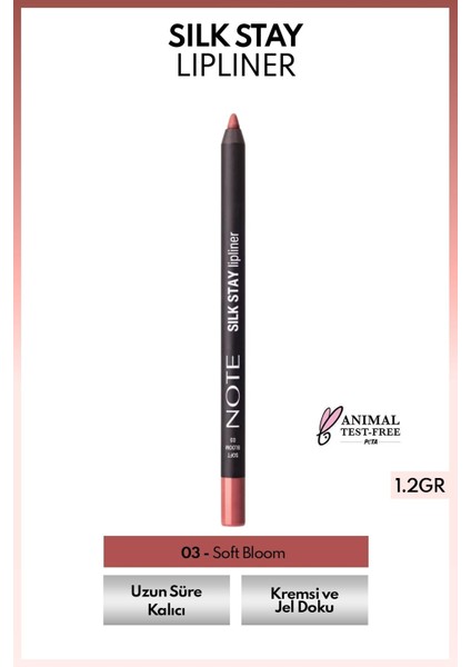 Silk Stay Lipliner Suya Dayanıklı Ipeksi Dudak Kalemi - 03 Soft Bloom - Nude