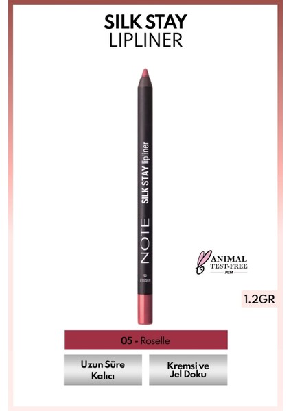 Silk Stay Lipliner Suya Dayanıklı Ipeksi Dudak Kalemi - 05 Roselle - Pembe
