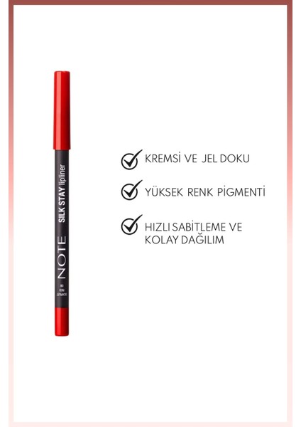 Silk Stay Lipliner Suya Dayanıklı Ipeksi Dudak Kalemi - 08 Scarlet Red - Kırmızı fiyatları