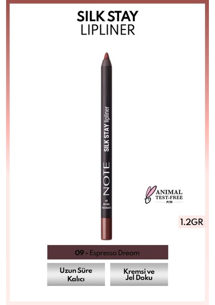 Silk Stay Lipliner Suya Dayanıklı Ipeksi Dudak Kalemi - 09 Espresso Dream - Kahverengi