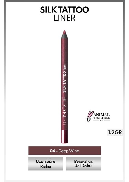 Silk Tattoo Liner Suya Dayanıklı Ipeksi Jel Göz Kalemi - 04 Deep Wine - Bordo (Mat)