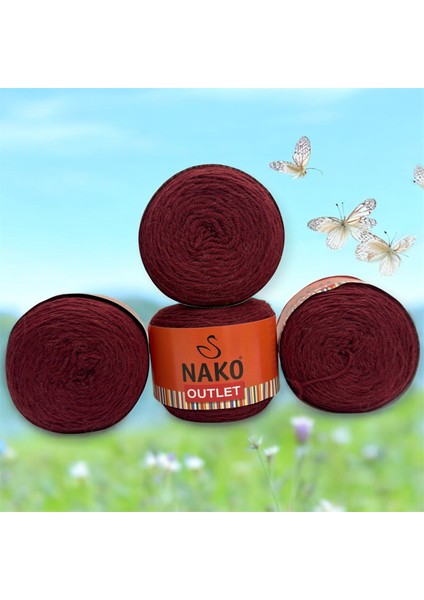 Outlet Yün El Örgü İpi 620 gr - Bordo