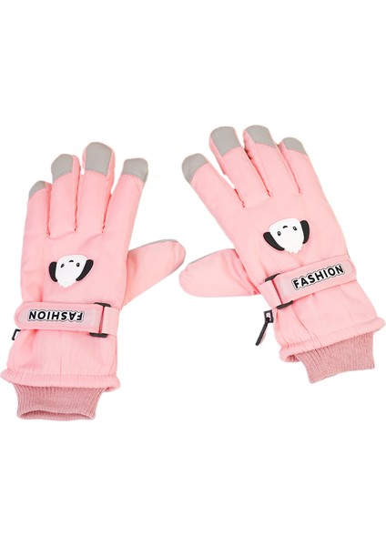 Kışlık Karikatür Köpekli Kadınlar Için Yün Kaplı Isıtıcı, Soğuktan Koruyan Sevimli Parmak I Eldiven (Yurt Dışından)