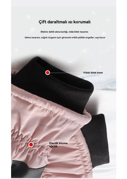 Kadınlar Için Kışlık Dış Mekan Sporları, Bisiklete Binme, Su Geçirmez ve Isıtıcı Pamuklu Eldiven (Yurt Dışından) indirimleri