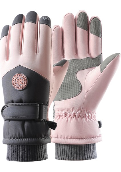 Kadınlar Için Kışlık Dış Mekan Sporları, Bisiklete Binme, Su Geçirmez ve Isıtıcı Pamuklu Eldiven (Yurt Dışından)