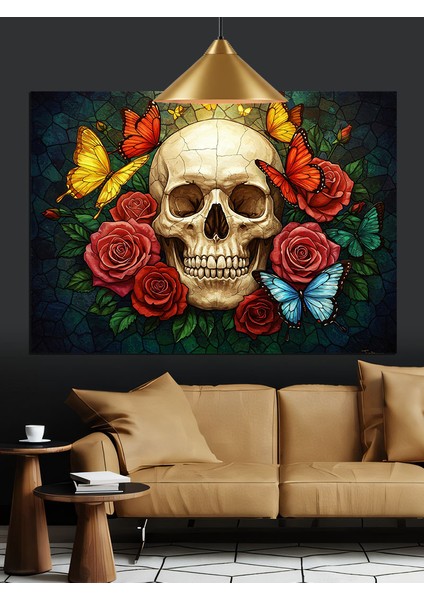 Kurukafa Güller Kelebek Sanat Dekoratif Kanvas - Mdf Ahşap Tablo fiyatları