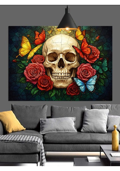 Kurukafa Güller Kelebek Sanat Dekoratif Kanvas - Mdf Ahşap Tablo modelleri