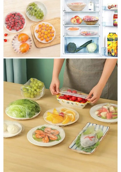 500 Adet Şeffaf Bone Pratik Tazeliği Koruyan Tencere Tabak Bonesi Gıda Koruma Saklama Kapak Bonesi modelleri