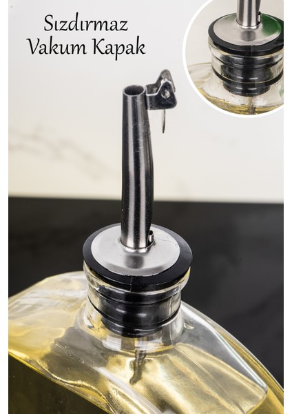 2li Lüx 500ML Yağdanlık Ahşap Standlı Silver Kapak Cam Yağlık Zeytinyağı Ayçiçekyağı Sosluk Sirkelik indirimleri