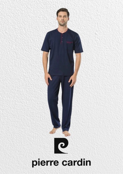 Erkek Giyim Lacivert Penye 3'lü Kısa Kol Pijama Takımı (2 Adet Çorap Hediyeli) L1.PC.5370.001 fiyatları