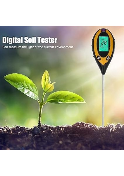 Toprak Test Kiti 4'ü 1 Arada Toprak Test Cihazı Dijital Nem Işığı ve Metre, Kapalı/dış Mekan Bitkileri Bakımı Toprak Sensörü fırsatları