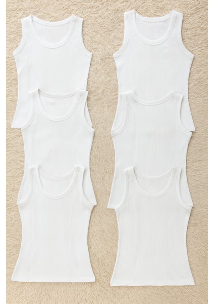 Kadın Pamuklu Likralı Penye Kaşkorse 6'lı Atlet W6K0K1T5KA