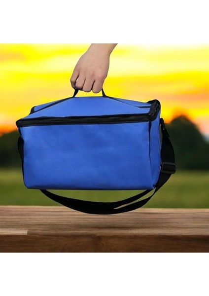 Termos Çanta – 22L Sıcak Soğuk Tutucu Isı Yalıtımlı Omuz Askılı Kamp, Piknik, Plaj, Araç Çantası – Bpa Free, Mavi, 36X30X20 cm