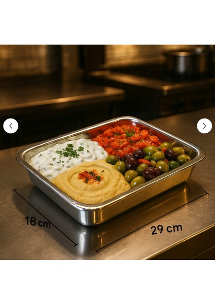Paslanmaz Çelik Meze Küveti 29CM * 18 cm - Paslanmaz Çelik Küvet