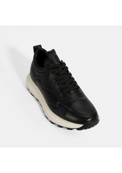 Erkek Siyah Bağcıklı Deri Spor Ayakkabı indirimleri