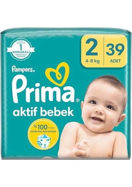 Prima Bebek Bezi Aktif Bebek 2 Beden 39 Adet Standart Paket fiyatları