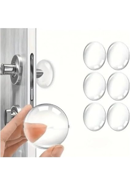 Adet Silikon Kapı Duvar Koruyucu, Kendinden Yapışkanlı, Şeffaf, Darbe ve Gürültü Önleyici Tampon,6'lı Set, fiyatları